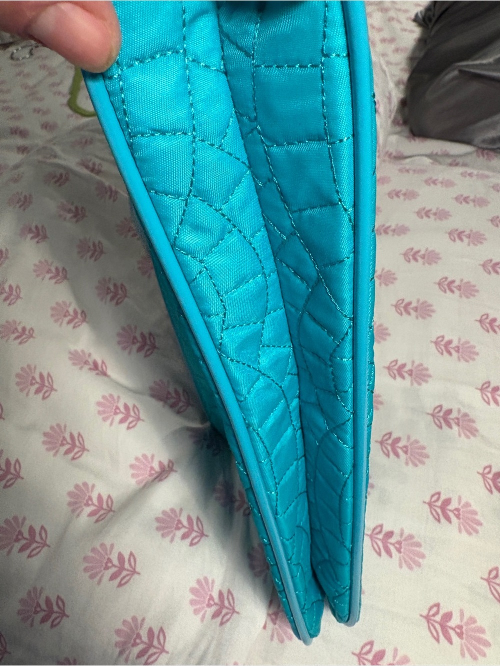 Vera Bradley Turquoise Quilted + Patent Trim Wristlet Clutch - Picture 12 of 12